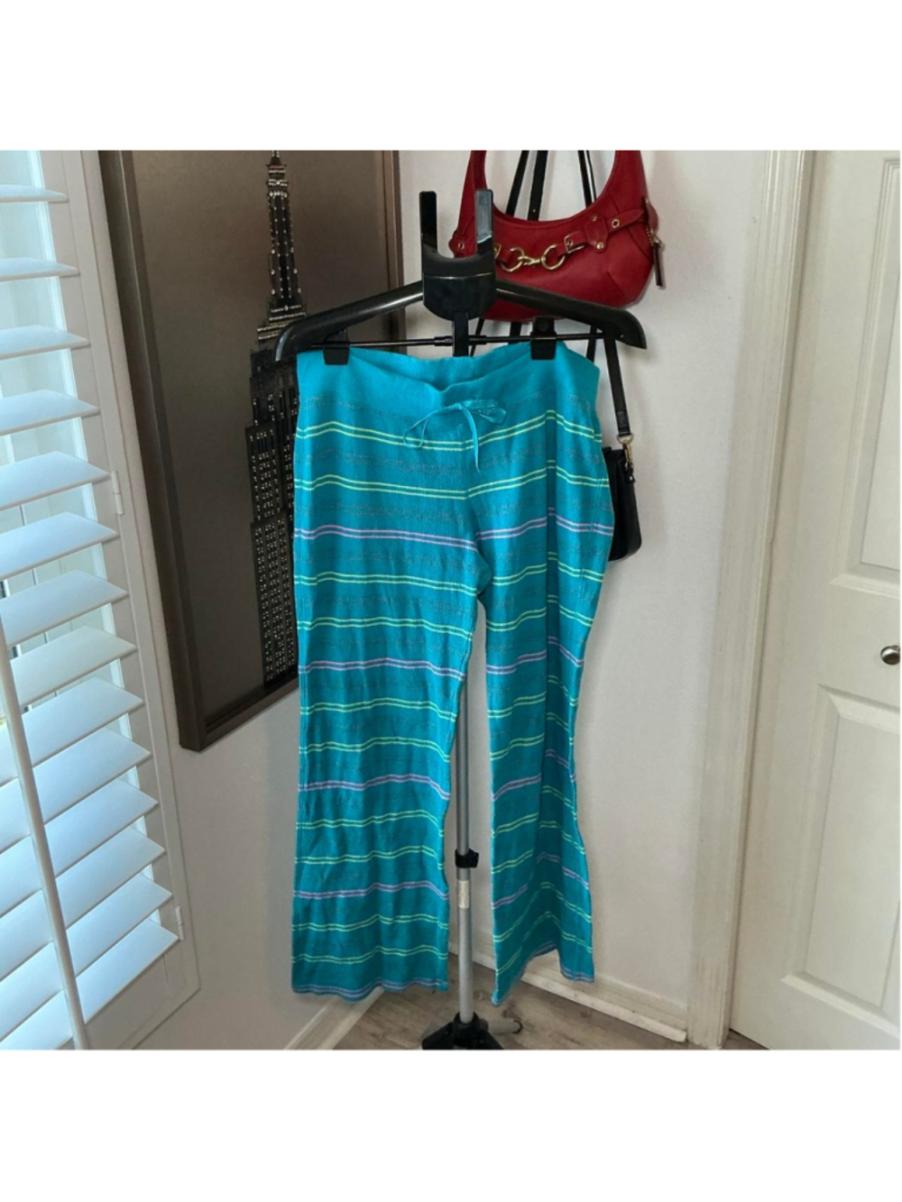 Xhilaration Y2K Turquoise Striped Lounge Pants Size L